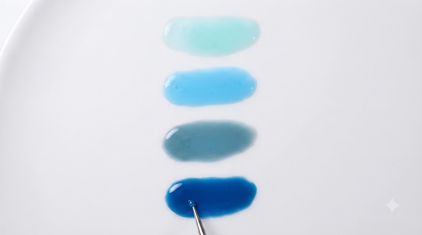 Icy Translucent Blue Color Mixing Tutorial — Custom Jelly Gel Shades