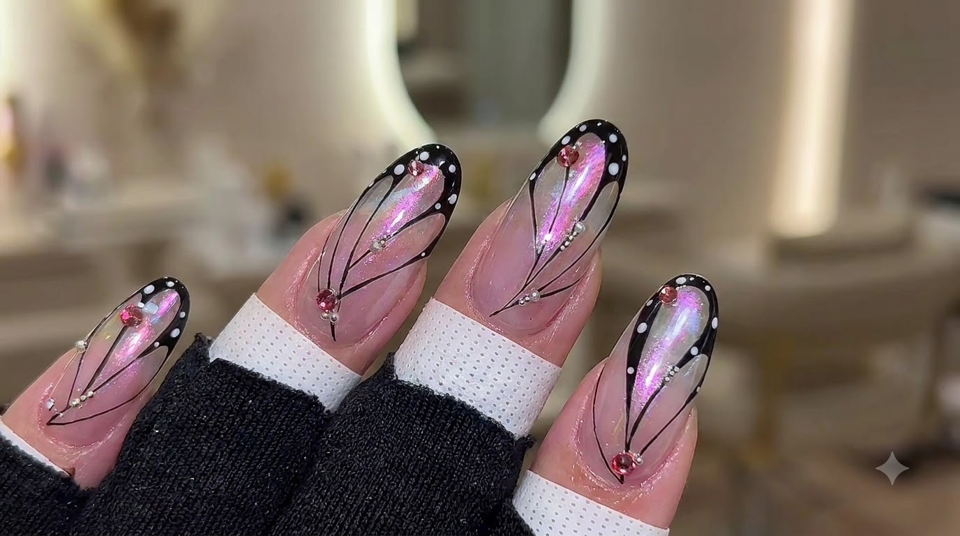 Purple Aurora Butterfly Nail Art — Dreamy Encapsulated Opal & Chrome Tutorial