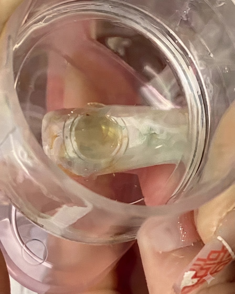 A fine brush applying a small circle of sparkly gold glitter gel near the cuticle of a decorated nail.